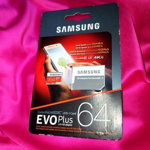 64GB Samsung Micro SD Card with Adapter